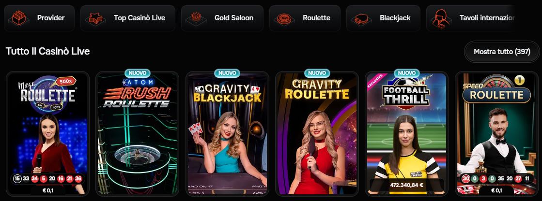 Gioca al casinò live con croupier reali in alta definizione