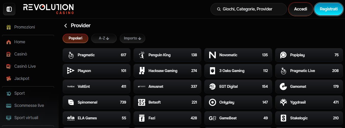 Scegli tra centinaia di provider e gioca ai migliori slot